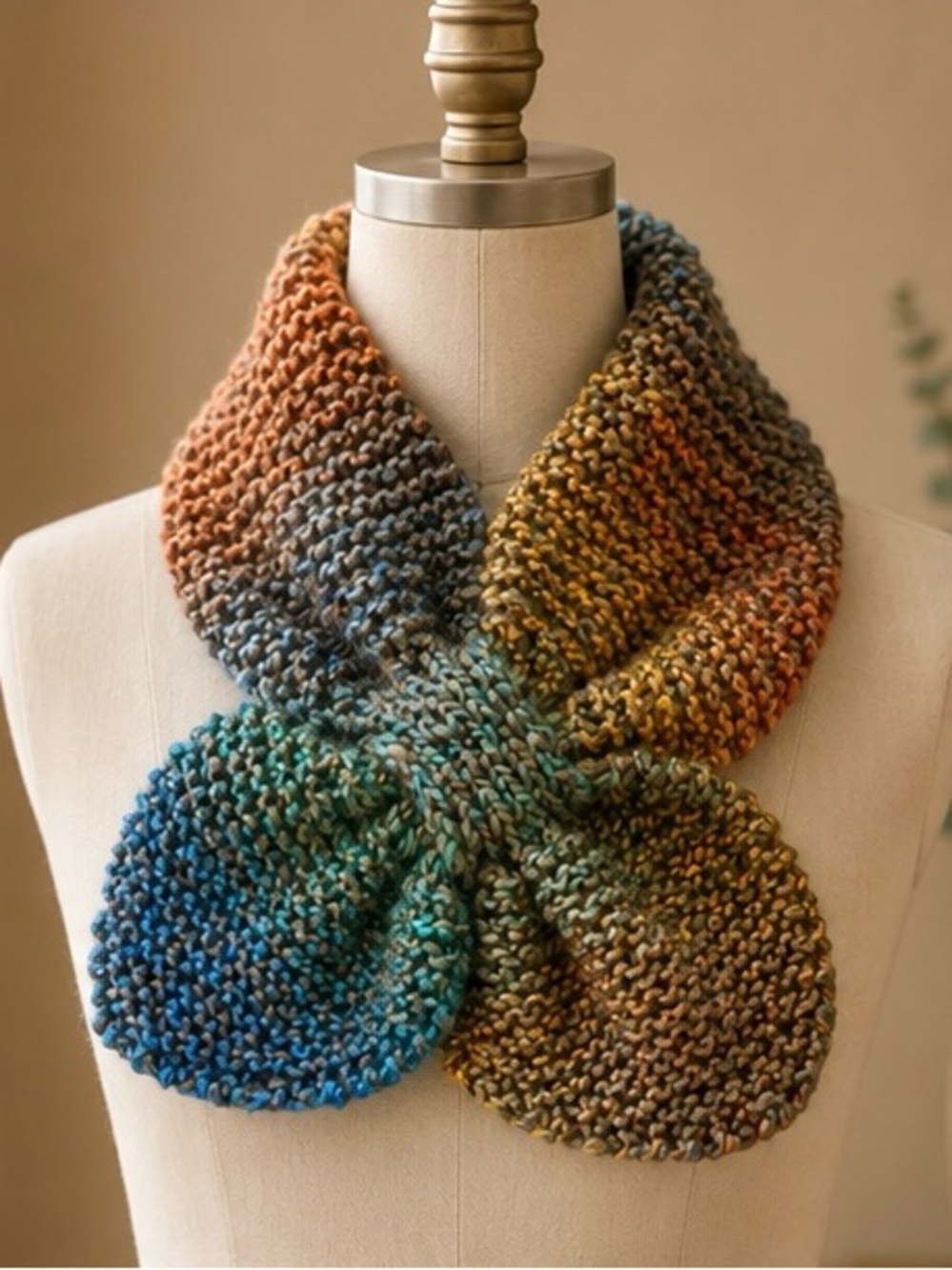 Handmade Fall Multicolor Knit Loop Scarf - Women Accessories
